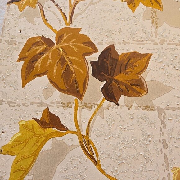 Vintage Wallpaper Sample Sheet 70s Patio Ivy MCM Cottagecore Crafting Ephemera - Picture 2 of 6